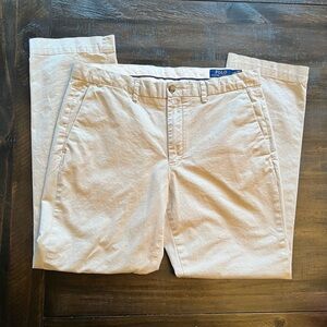 Polo Ralph Lauren 34x30 Stretch Straight Fit Pants Beige‎ Chino Khaki Mens Golf